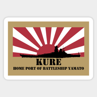 KURE: Home Port of Battleship Yamato (Black) Sticker